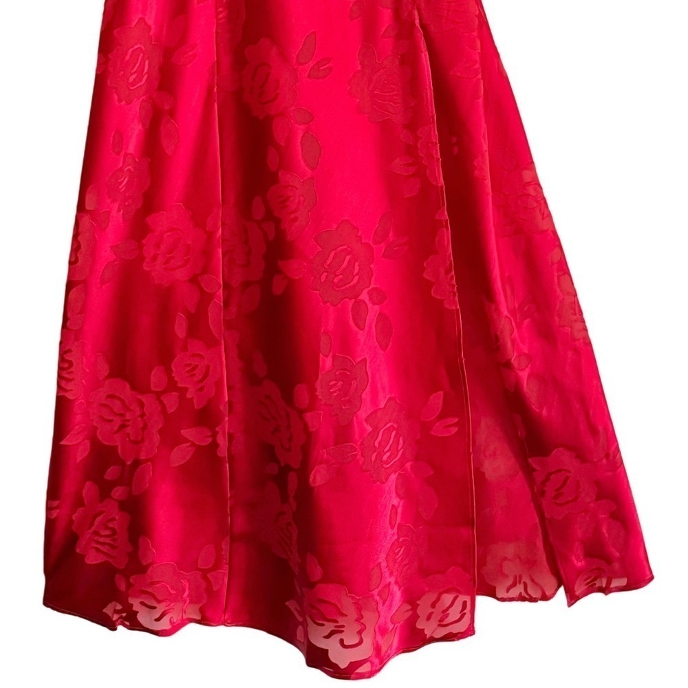 VICTORIA'S SECRET VS Archives Burnout Satin Red Lingerie The Slip Dress S/P NWT - Picture 5 of 9
